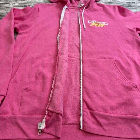 Bella + Canvas Women's 2023 Obsessed Fest Full Zipper Hoodie XL Extra Large Pink - Picture 3 of 16